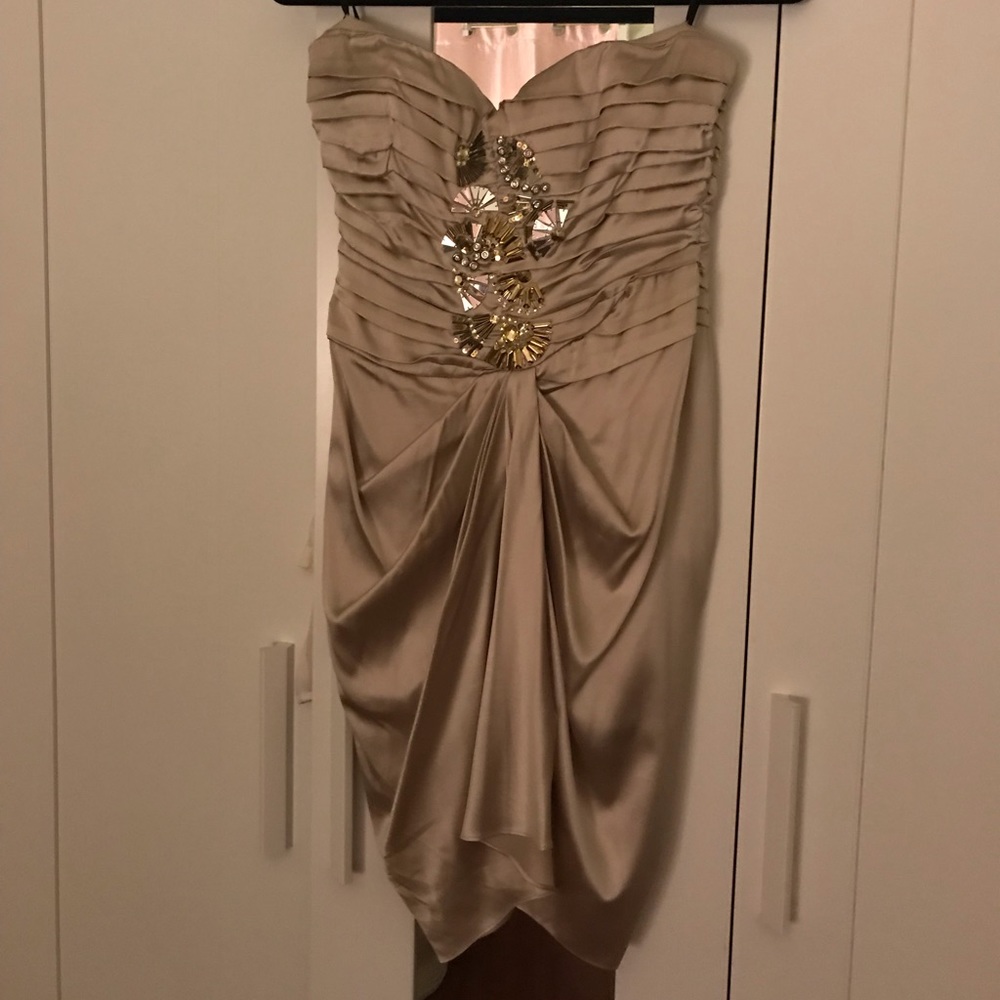 Bebe strapless satin dress